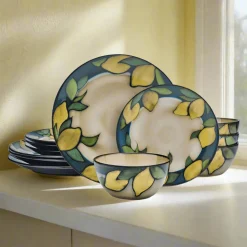 Pfaltzgraff® Painted Lemons 12 Piece Dinnerware Set, Service for 4- Dinnerware Service For 4