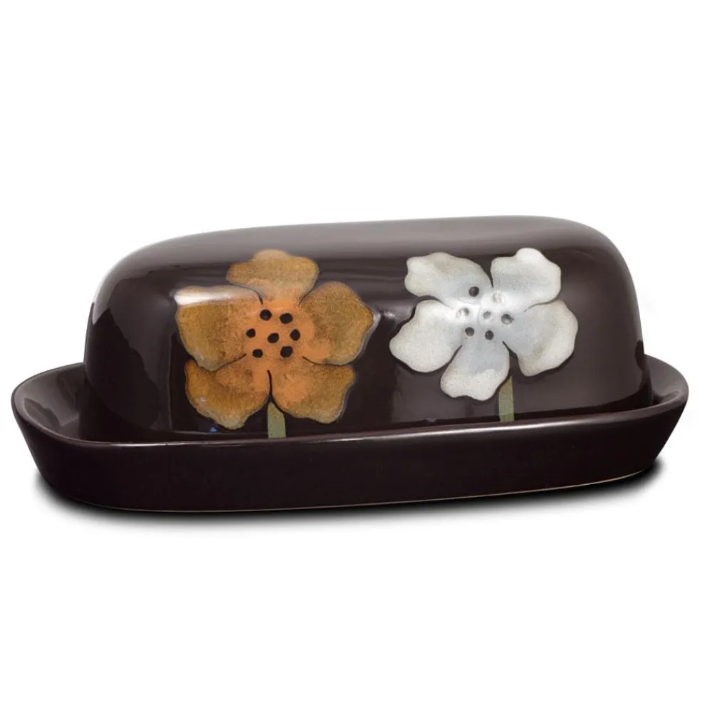 Pfaltzgraff® Painted Poppies Covered Butter Dish- Butter Dishes