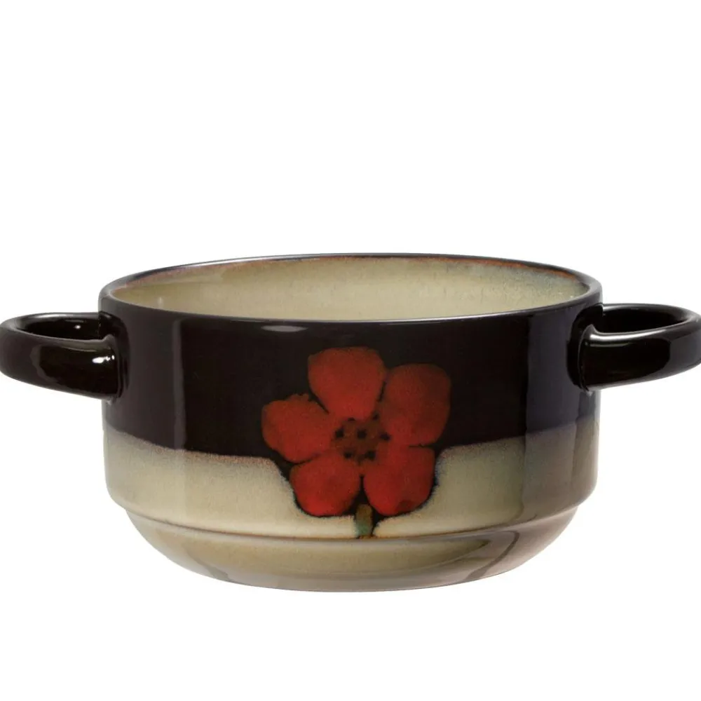 Pfaltzgraff® Painted Poppies Double Handled Soup Bowl- Soup Cereal Bowls