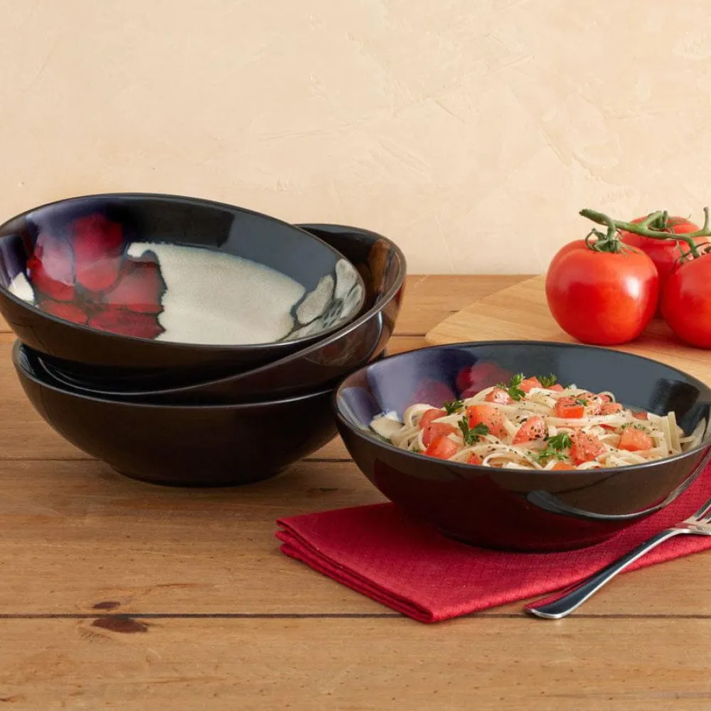 Pfaltzgraff® Painted Poppies Set of 4 Individual Pasta Salad Bowls- Pasta Bowls