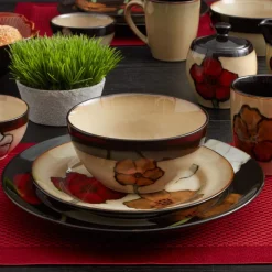 Pfaltzgraff® Painted Poppies Set of 4 Soup Cereal Bowls- Soup Cereal Bowls