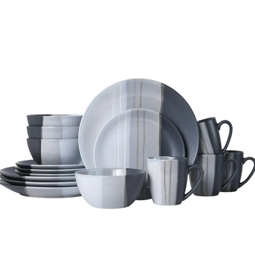 Pfaltzgraff® Parker Gray 16 Piece Dinnerware Set, Service for 4- Dinnerware Service For 4