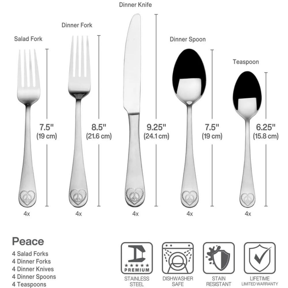 Towle® Everyday Peace 20 Piece Flatware Set, Service for 4- Sets