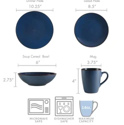 Pfaltzgraff® Pierce Blue 16 Piece Dinnerware Set, Service for 4- Dinnerware Service For 4