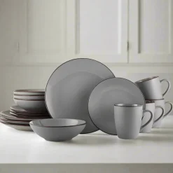 Pfaltzgraff® Pierce Gray 16 Piece Dinnerware Set, Service for 4- Dinnerware Service For 4
