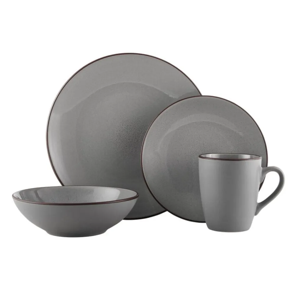 Pfaltzgraff® Pierce Gray 16 Piece Dinnerware Set, Service for 4- Dinnerware Service For 4