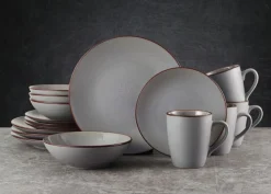Pfaltzgraff® Pierce Gray 16 Piece Dinnerware Set, Service for 4- Dinnerware Service For 4