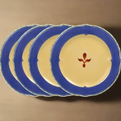 Pfaltzgraff® Pistoulet® Set of 4 Dinner Plates with Blue Band- Dinner Plates
