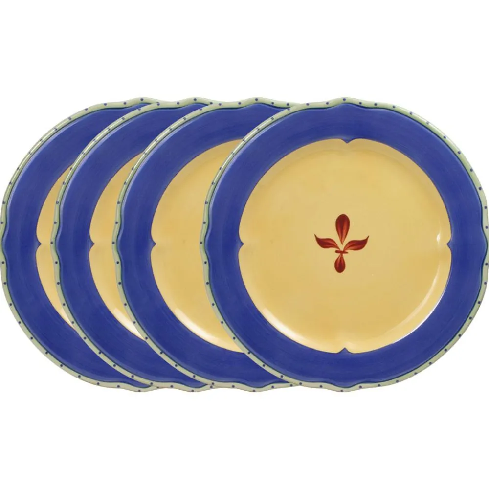 Pfaltzgraff® Pistoulet® Set of 4 Dinner Plates with Blue Band- Dinner Plates