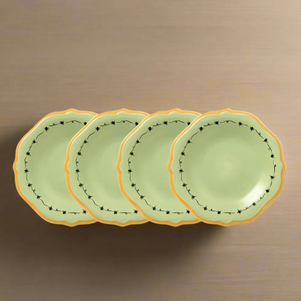 Pfaltzgraff® Pistoulet® Set of 4 Salad Plates with Yellow Band- Salad Plates