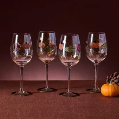 Pfaltzgraff® Plymouth Set of 4 Leaf Luster Wine Glasses- Drinking Glasses