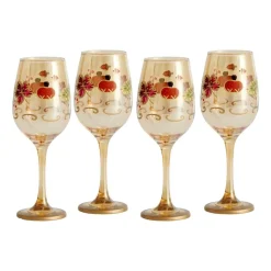 Pfaltzgraff® Plymouth Set of 4 Leaf Luster Wine Glasses- Drinking Glasses