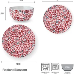 Pfaltzgraff® Radiant Blossom 12 Piece Dinnerware Set, Service for 4- Dinnerware Service For 4