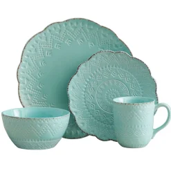 Pfaltzgraff® Remembrance Teal Dinnerware Set- Dinnerware Service For 8|Dinnerware Service For 4