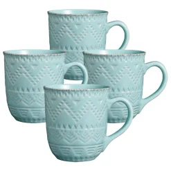 Pfaltzgraff® Remembrance Teal Set of 4 Mugs- Coffee Mugs