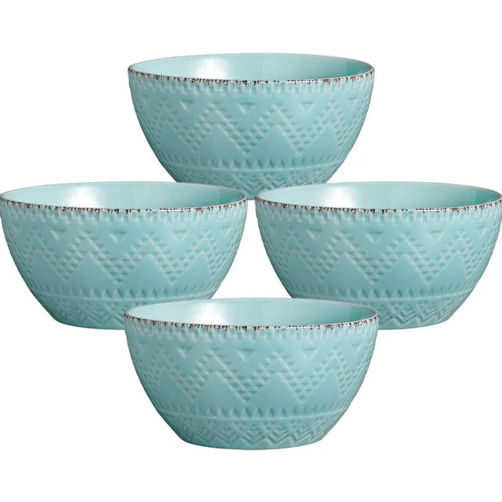 Pfaltzgraff® Remembrance Teal Set of 4 Soup Cereal Bowls- Soup Cereal Bowls