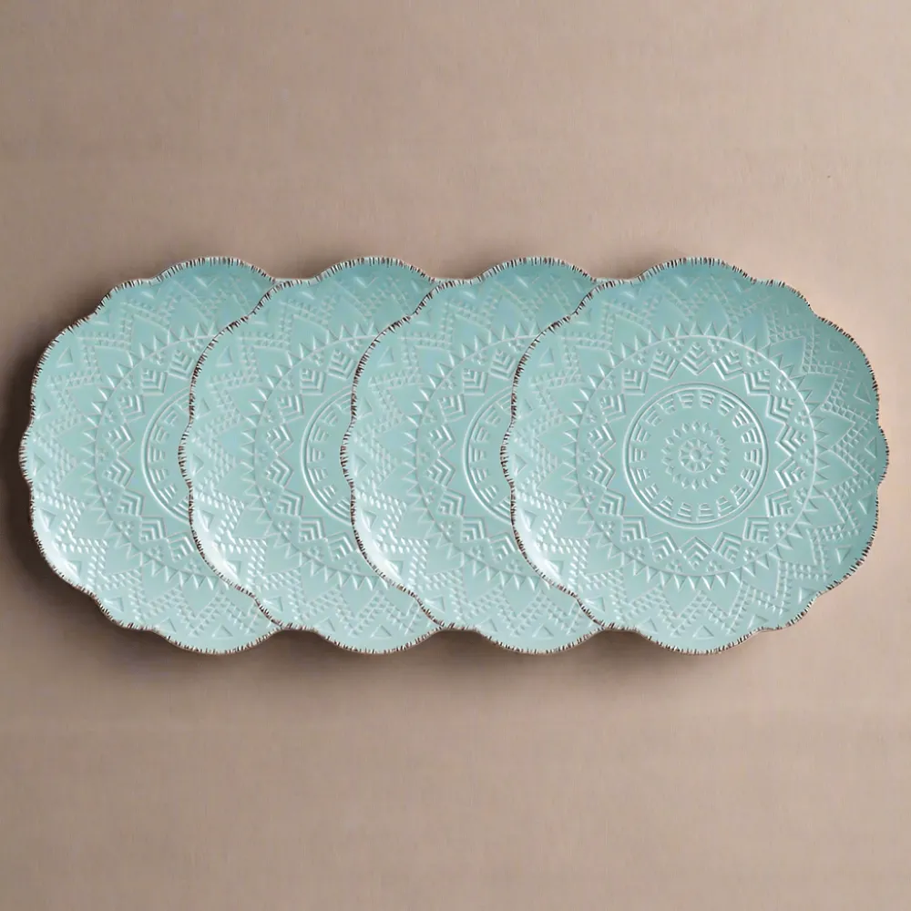 Pfaltzgraff® Remembrance Teal Set of 4 Salad Plates- Salad Plates