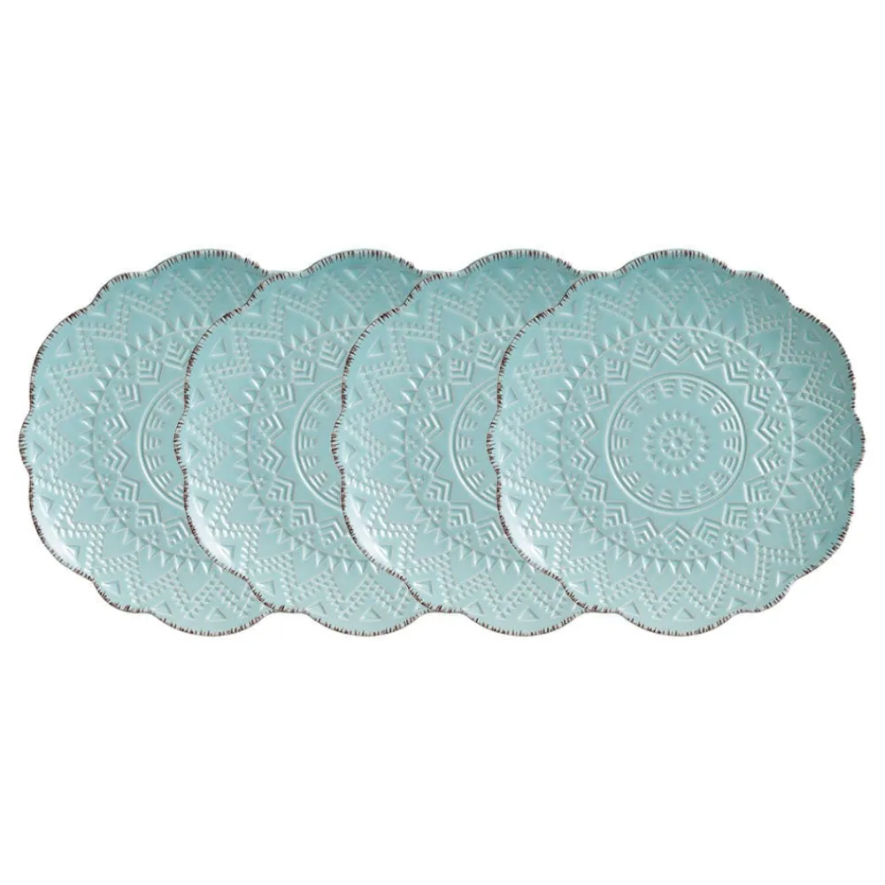 Pfaltzgraff® Remembrance Teal Set of 4 Salad Plates- Salad Plates