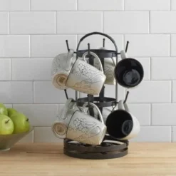 Gourmet Basics® Rotating Mug Tree- Fruit And Storage Baskets