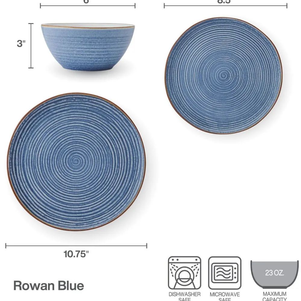 Pfaltzgraff® Rowan Blue 12 Piece Set, Service for 4- Dinnerware Service For 4