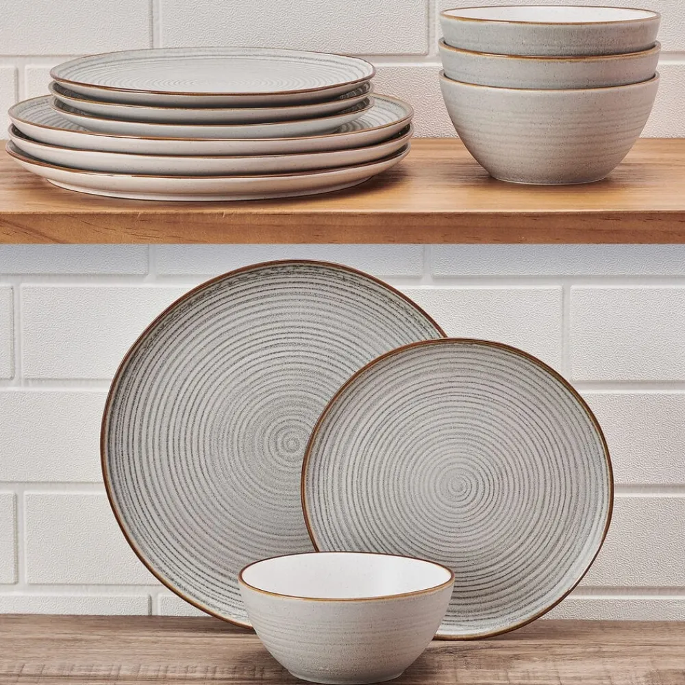 Pfaltzgraff® Rowan Gray Service 12 Piece Set, Service for 4- Dinnerware Service For 4