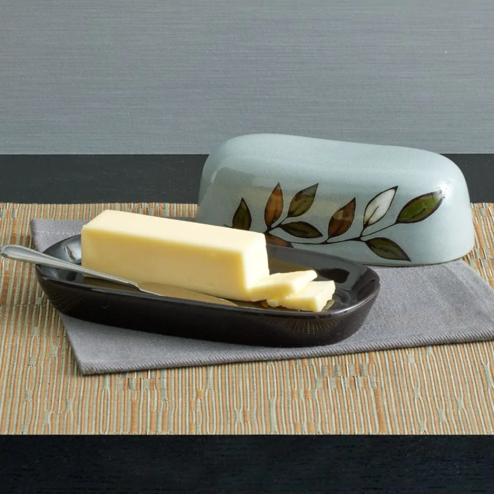 Pfaltzgraff® Rustic Leaves Covered Butter Dish- Butter Dishes