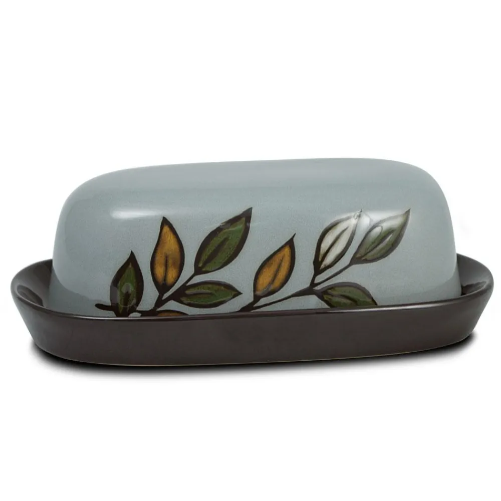Pfaltzgraff® Rustic Leaves Covered Butter Dish- Butter Dishes