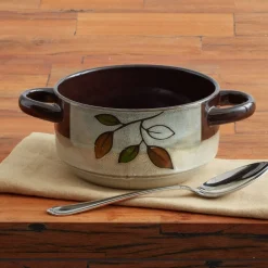 Pfaltzgraff® Rustic Leaves Double Handled Soup Bowl- Soup Cereal Bowls