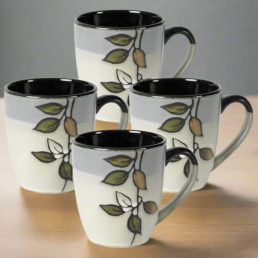 Pfaltzgraff® Rustic Leaves Set of 4 Mugs- Coffee Mugs