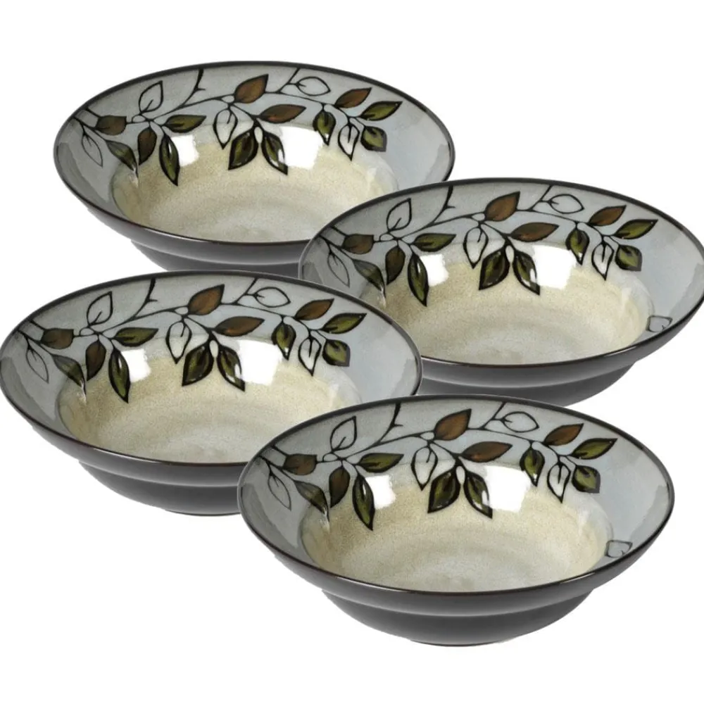 Pfaltzgraff® Rustic Leaves Set of 4 Rim Soup Cereal Bowls- Soup Cereal Bowls
