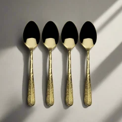 Gourmet Basics® Sable Gold Set of 4 Mini Coffee Spoons- Openstock