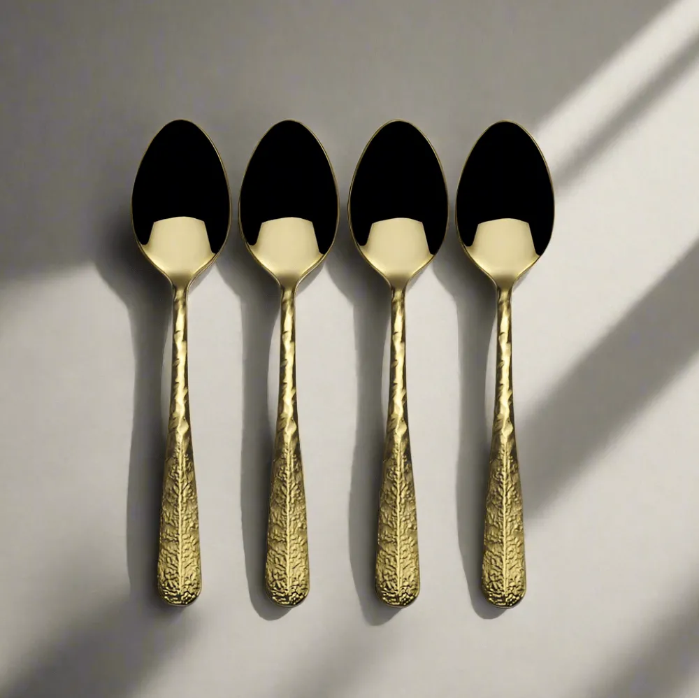 Gourmet Basics® Sable Gold Set of 4 Mini Coffee Spoons- Openstock