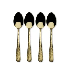 Gourmet Basics® Sable Gold Set of 4 Mini Coffee Spoons- Openstock