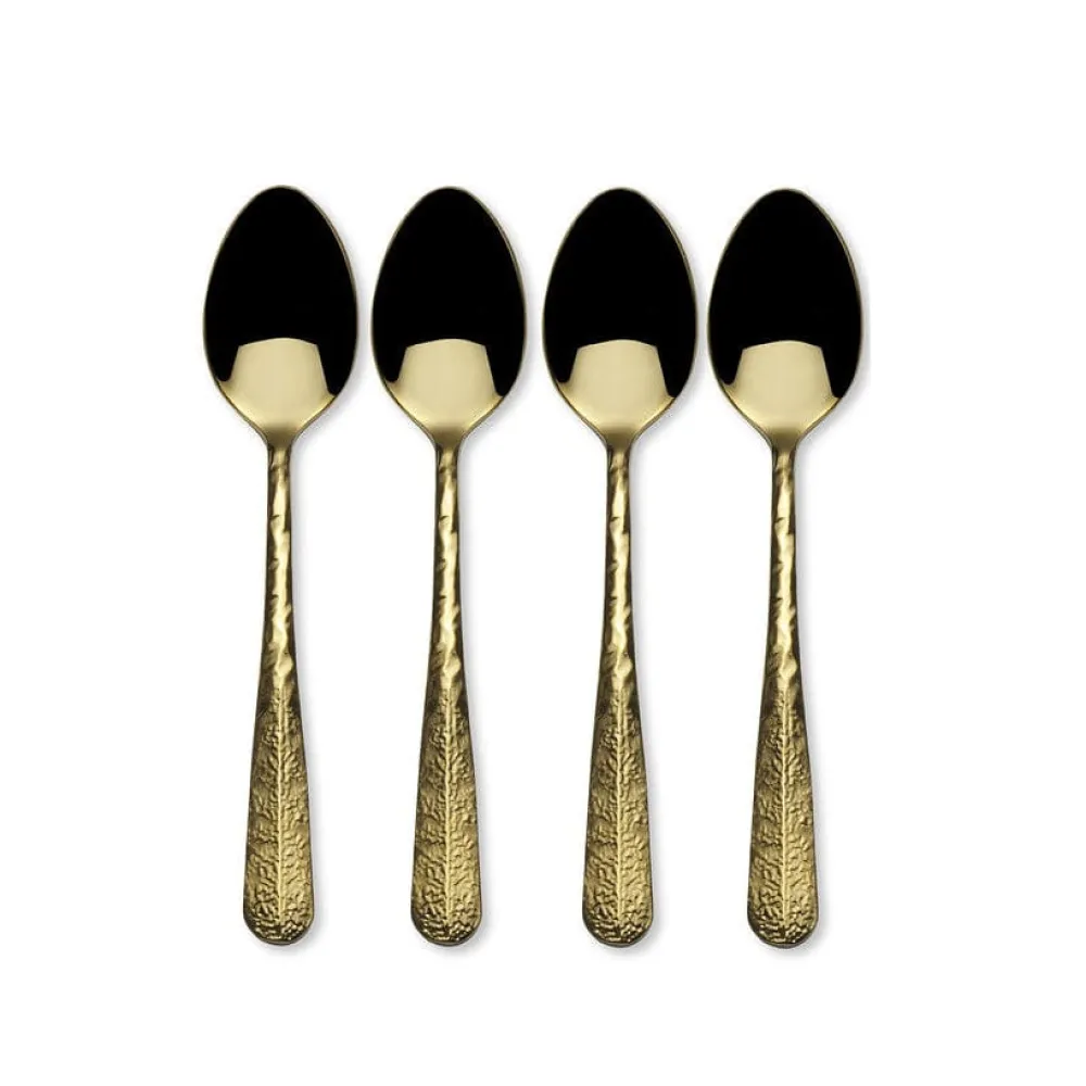 Gourmet Basics® Sable Gold Set of 4 Mini Coffee Spoons- Openstock