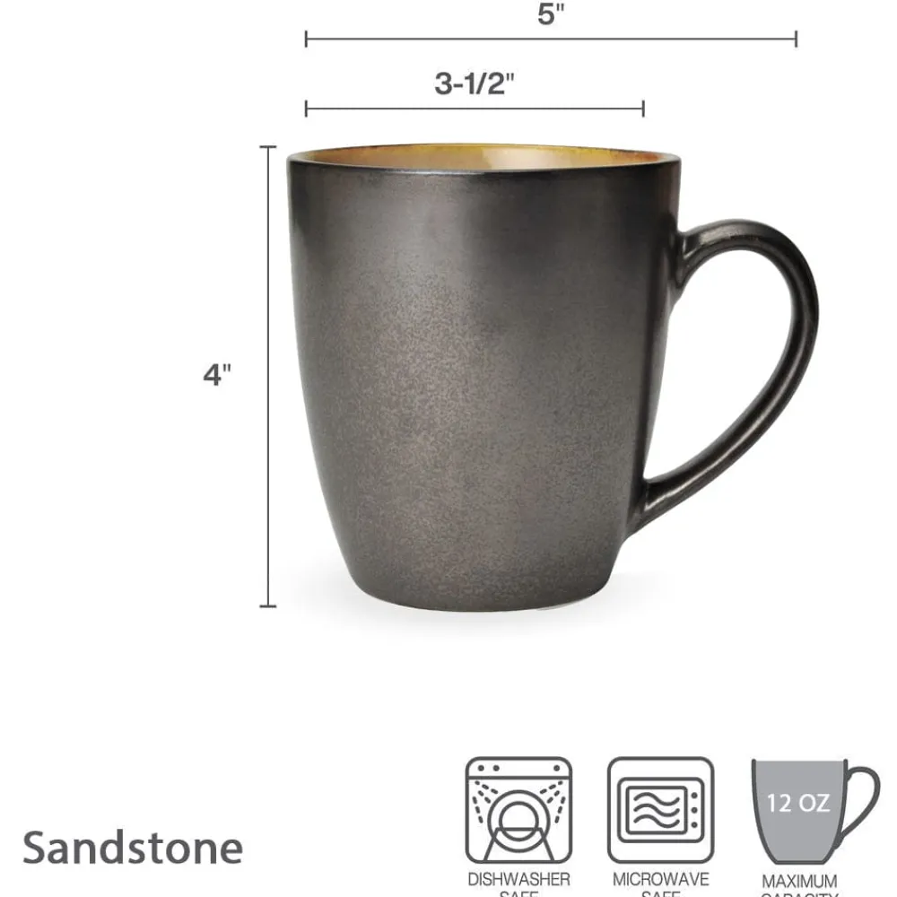 Gourmet Basics® Sandstone Set of 4 Mugs- Coffee Mugs