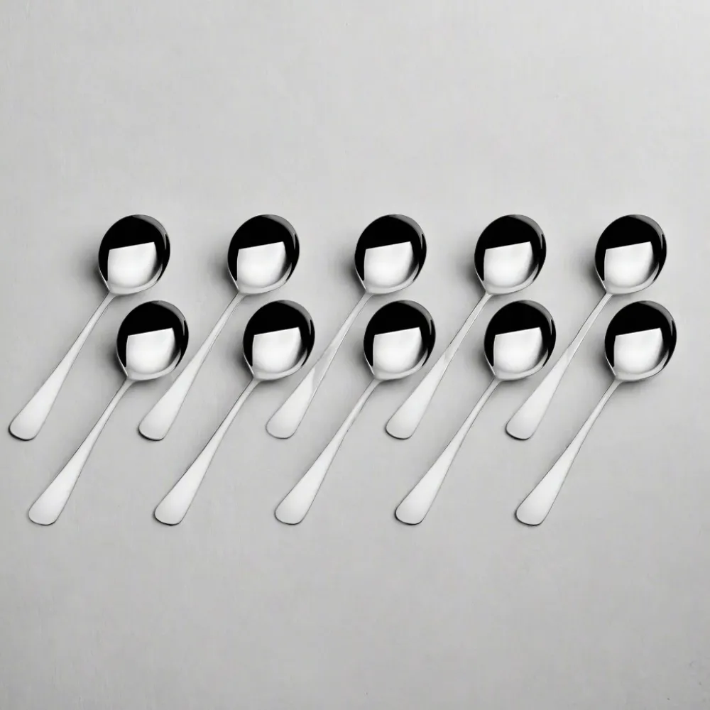 Gourmet Basics® Satin Symmetry Set of 10 Bouillon Spoons- Openstock|Sets