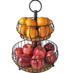 Gourmet Basics® Savannah 2 Tier Fruit Storage Basket- Fruit And Storage Baskets