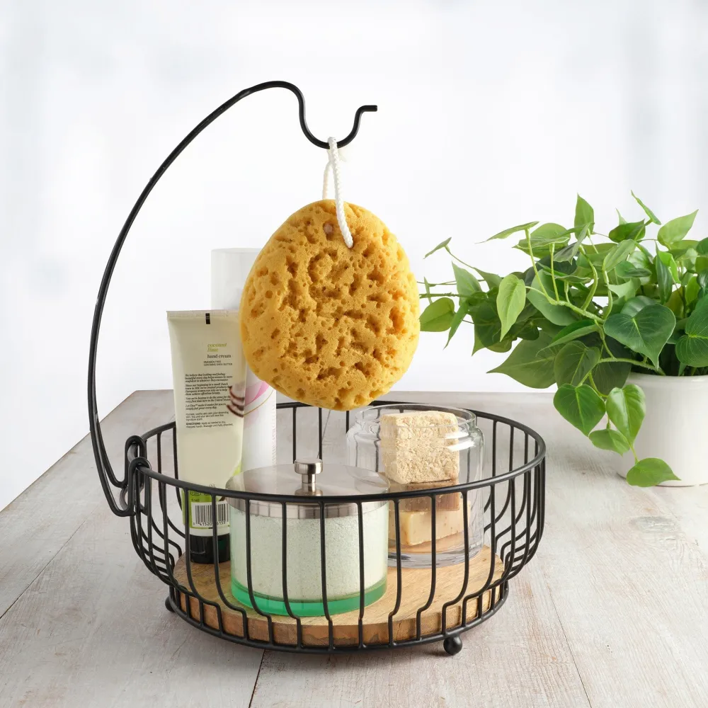 Gourmet Basics® Savannah Fruit Storage Basket with Banana Hook- Fruit And Storage Baskets