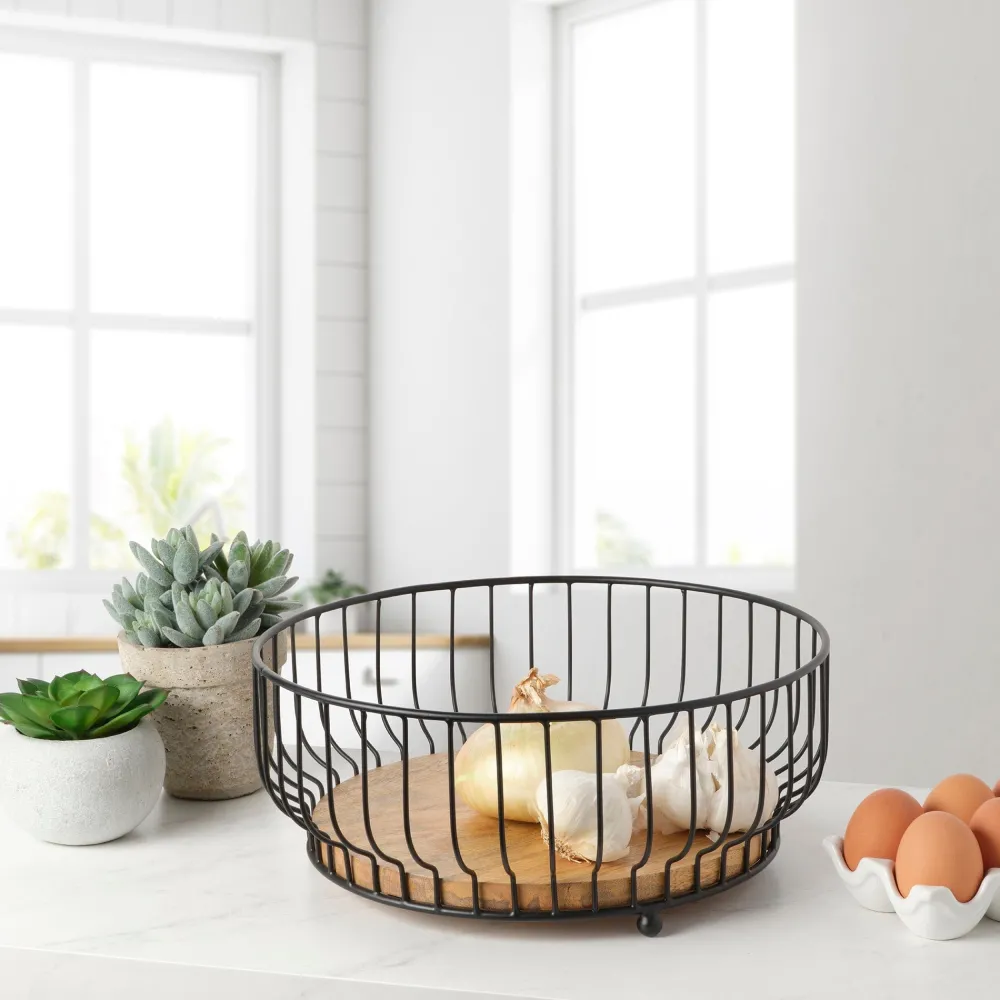 Gourmet Basics® Savannah Fruit Storage Basket with Banana Hook- Fruit And Storage Baskets