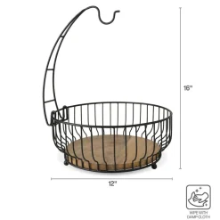 Gourmet Basics® Savannah Fruit Storage Basket with Banana Hook- Fruit And Storage Baskets