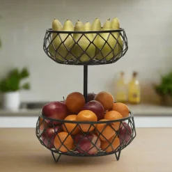 Scott Living Catalyst 2 Tier Storage Basket- Fruit And Storage Baskets
