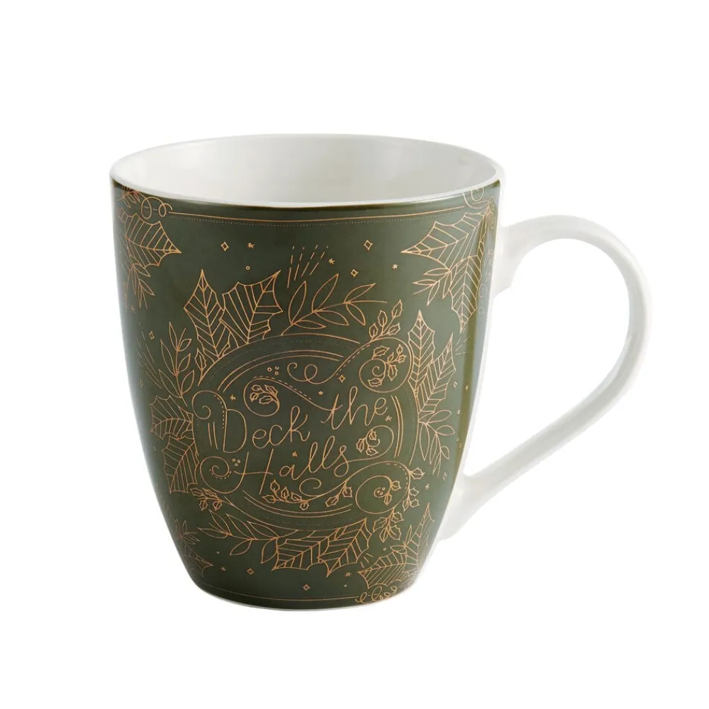 Pfaltzgraff® Sentiment Mugs Deck The Halls Metallic Mug- Coffee Mugs