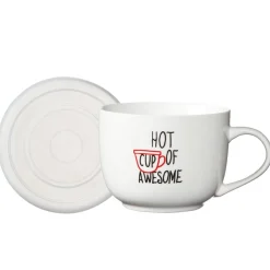 Pfaltzgraff® Sentiment Mugs Hot Cup Of Awesome Covered Soup Mug- Soup Cereal Bowls