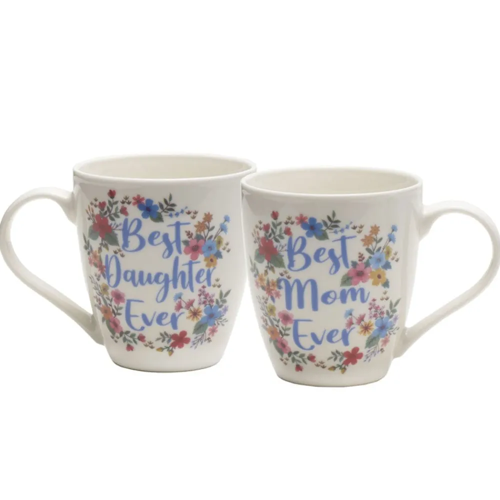Pfaltzgraff® Sentiment Mugs Set of 2 Best Daughter Best Mom Ever Mugs- Coffee Mugs