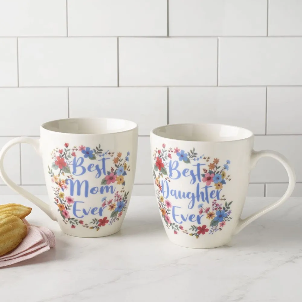 Pfaltzgraff® Sentiment Mugs Set of 2 Best Daughter Best Mom Ever Mugs- Coffee Mugs