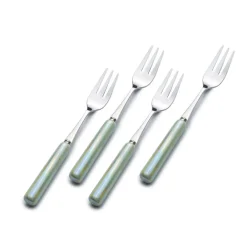 International® Silver Serenity Ceramic Handle Set of 4 Appetizer Forks- Openstock