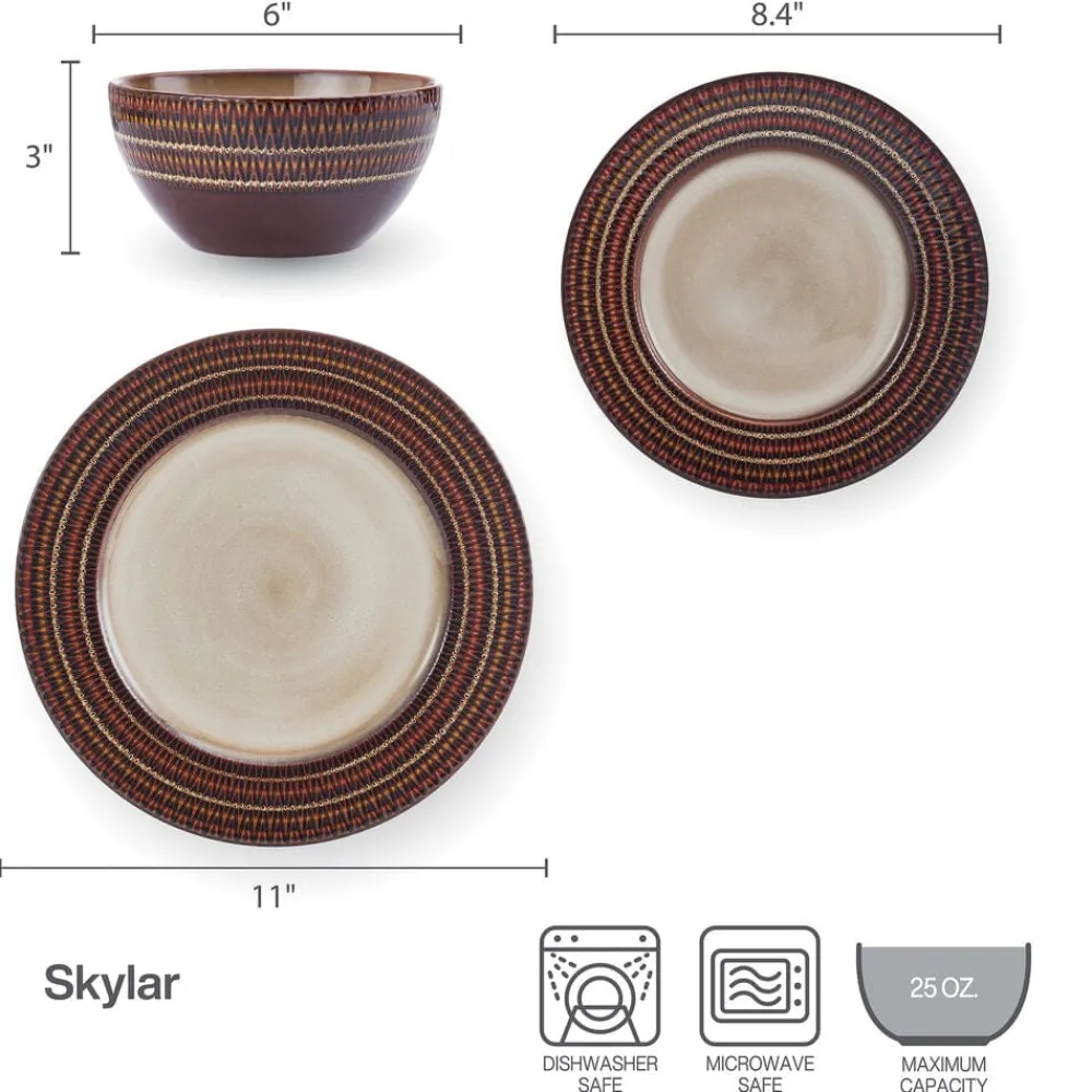 Pfaltzgraff® Skylar 12 Piece Dinnerware Set, Service for 4- Dinnerware Service For 4