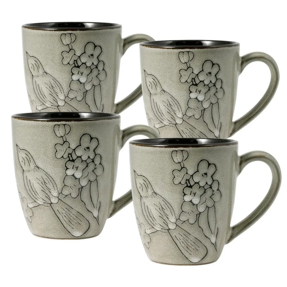 Gourmet Basics® Song Bird Set of 4 Mugs- Coffee Mugs