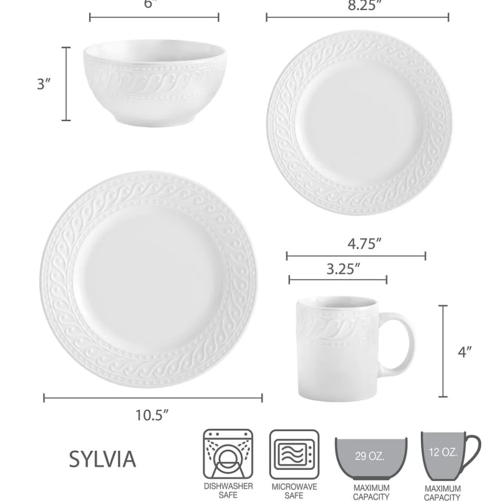 Pfaltzgraff® Sylvia 32 Piece Dinnerware Set, Service for 8- Dinnerware Service For 8