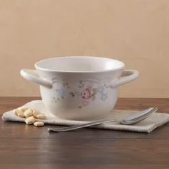 Pfaltzgraff® Tea Rose Double Handled Soup Bowl- Soup Cereal Bowls